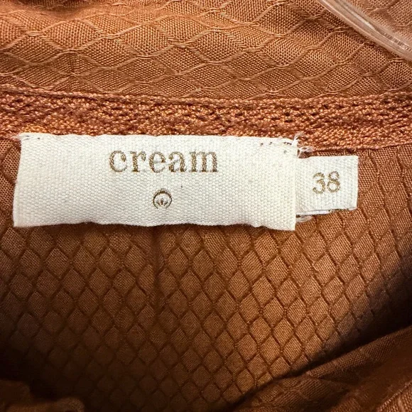 CREAM Oversized Viscose Balloon Sleeved Brown Blouse - Picture 3 of 7